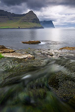 Seascape near Viareii village on the island of Vioy, Vidoy island, Faeroe islands, Denmark, Europe